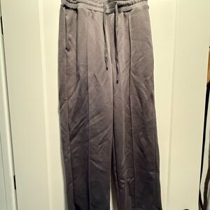 Petite Small Wide Leg Women’s Gray Drawstring Pants